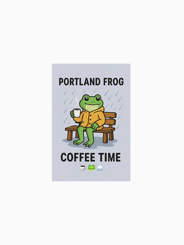 Portland Frog – Coffee Time in the Rain ☕??️ by LoaiArt