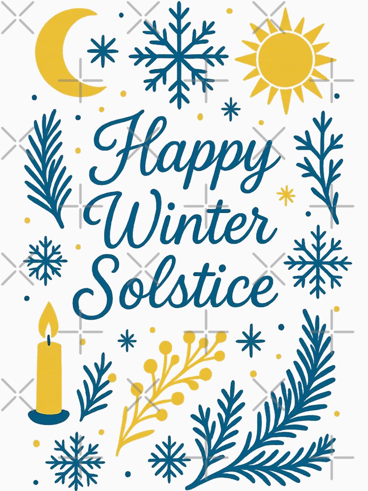 Happy Winter Solstice — Cozy Yule Pagan Celebration Art by Miagolio