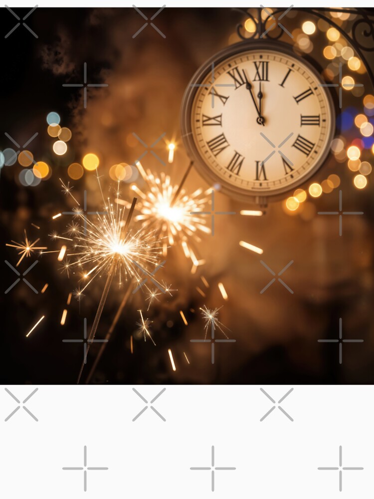 Countdown For New Year Clock With Party Sparklers by Maria Dryfhout