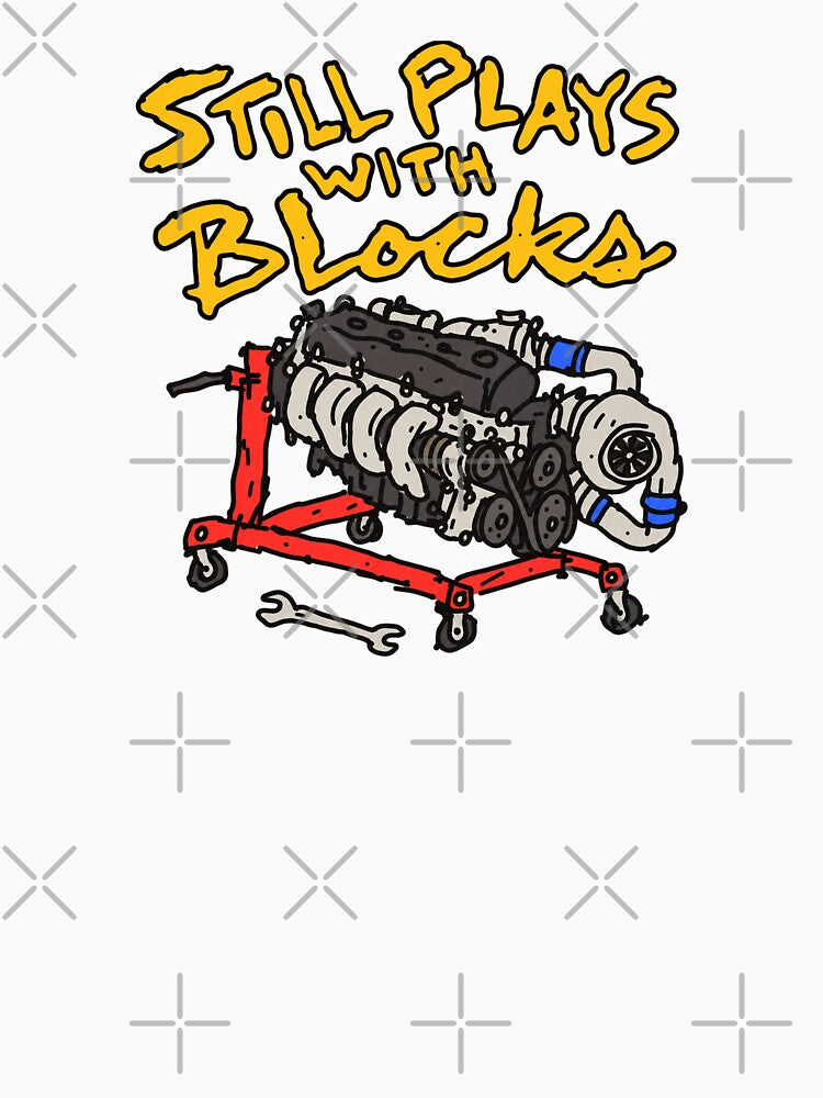 Still Plays With Blocks Funny Mechanic Design by MonkiFlipp