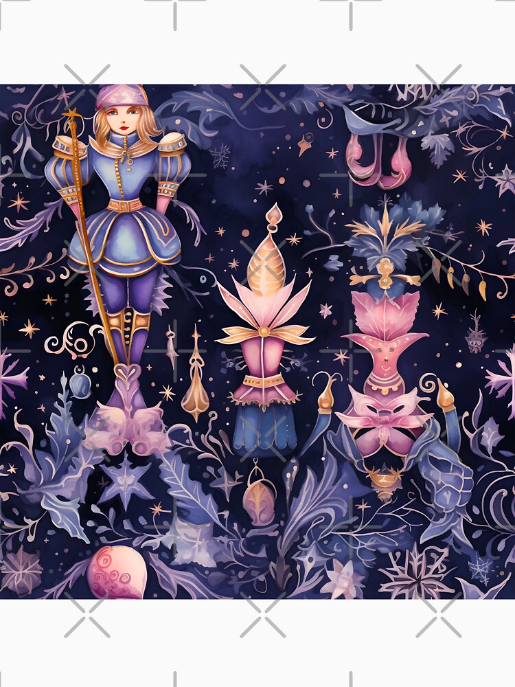 Christmas watercolor nutcracker pattern by haroulita