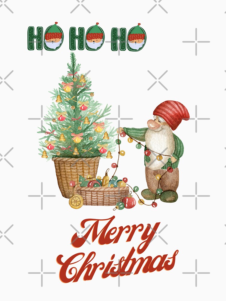 HO HO HO -Merry Christmas- Cute Gnomes-santa-lights by ZoesAttic