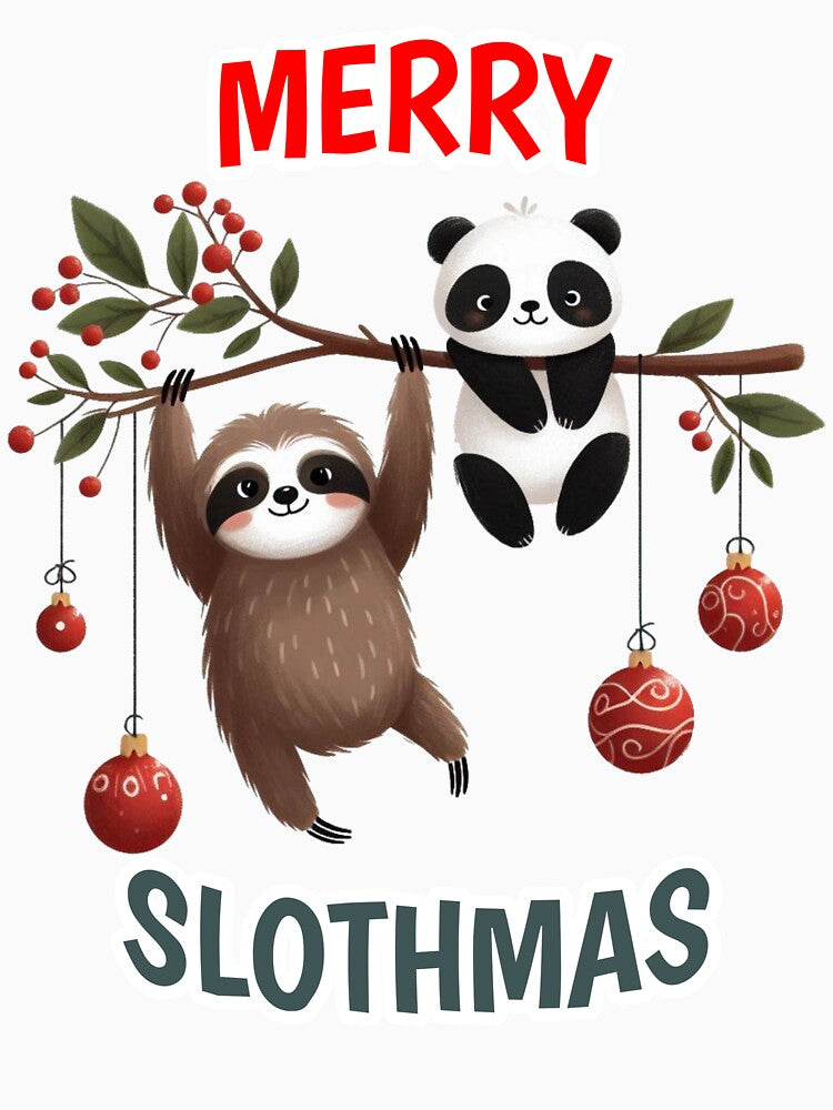 sloth christmas Panda by LemuellTrends