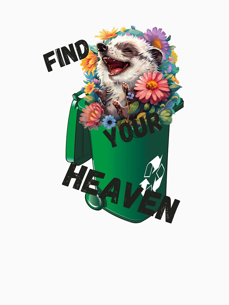 Raccoon find your heaven happy sticker by SmileshareShop