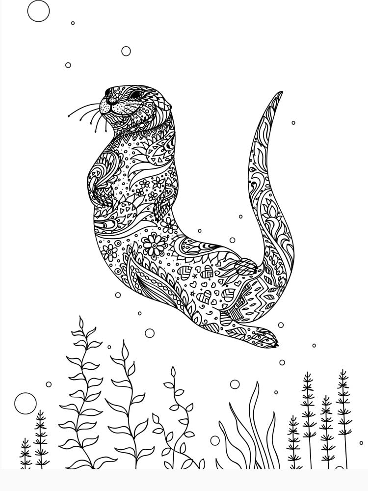 Graceful Swimming Otter by Leslie Hasty