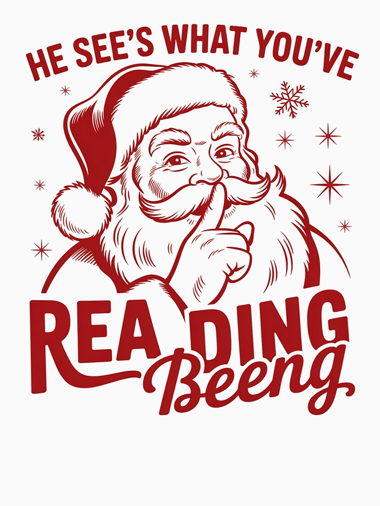 He Sees What You'Ve Been Reading Santa Bookish Christmas by Kcgarciaso