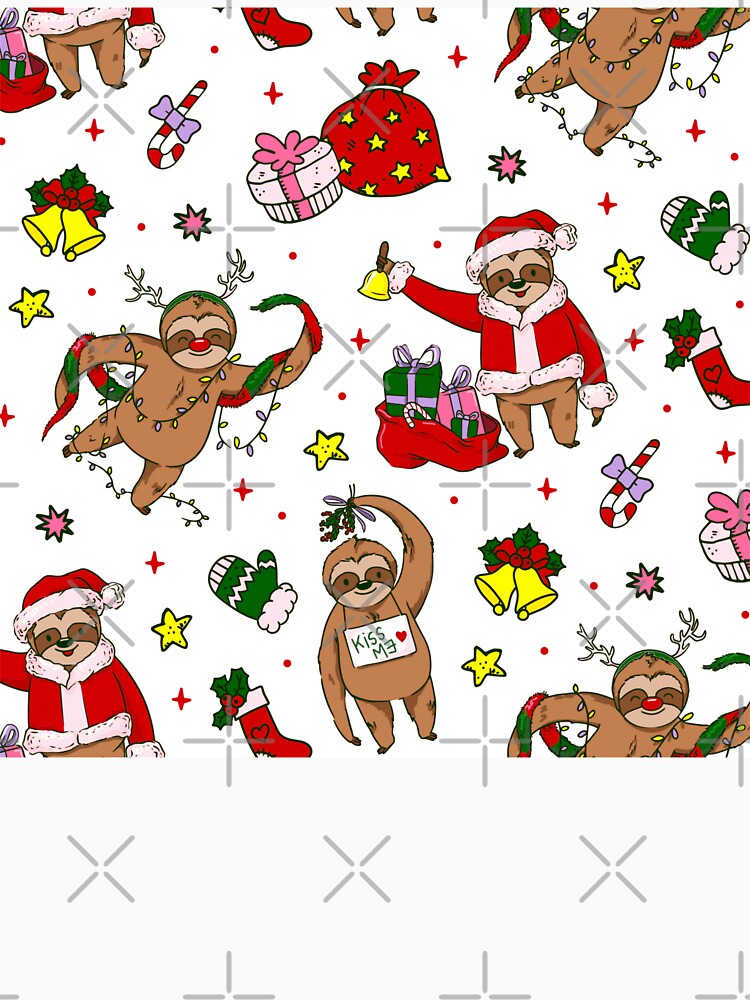 christmas sloth santa claus reindeer by Gossip Rag