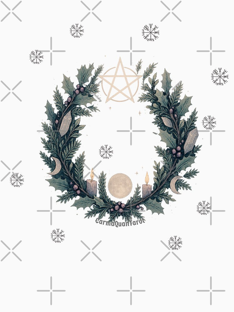 Yule – Pagan Yule Wreath | Happy Yule Winter Solstice Art by CarmaQuanTarot by CarmaQuanTarot