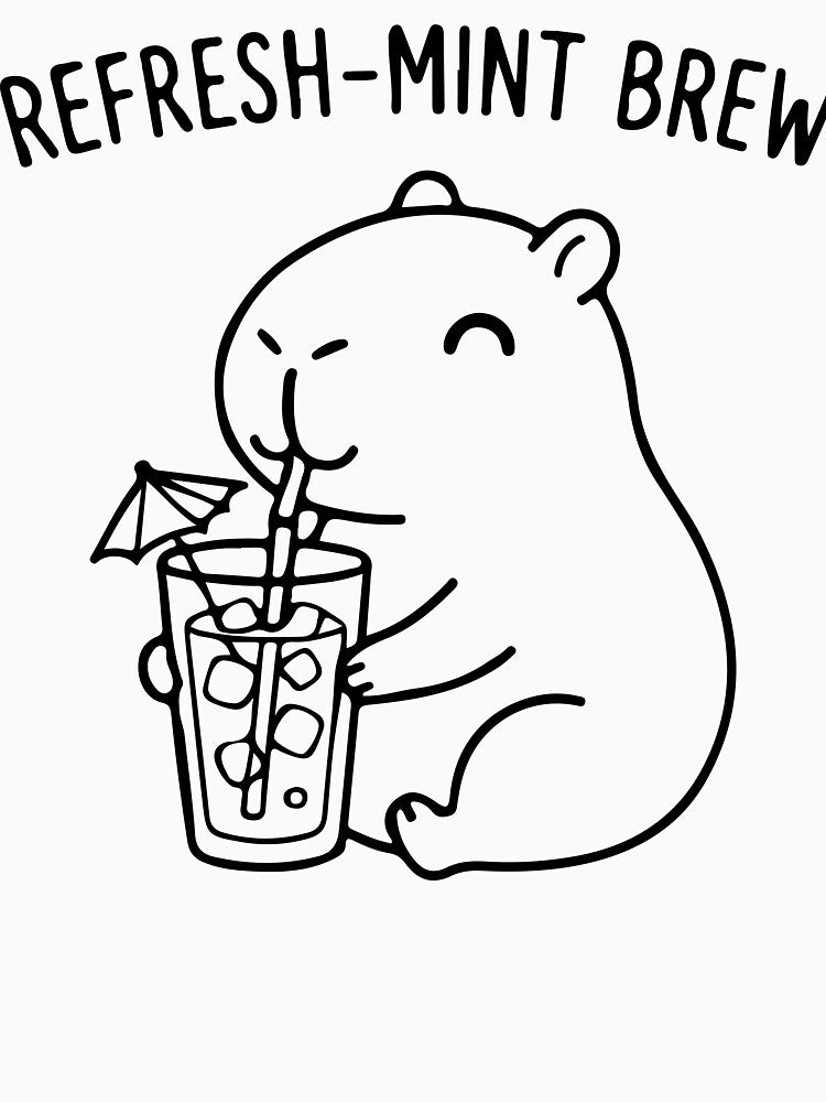 Cool Capybara Iced Coffee - Cute Animal Drinking Iced Tea by Brexmore3