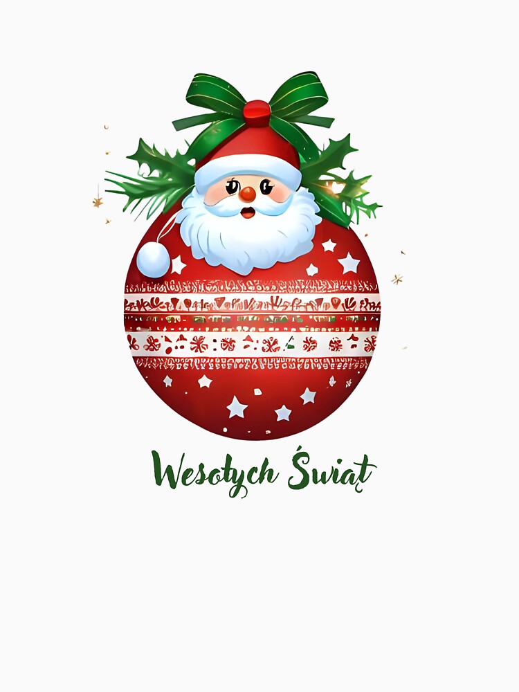 Wesołych Świąt – Polish Christmas Santa Ornament Design by AmberWit