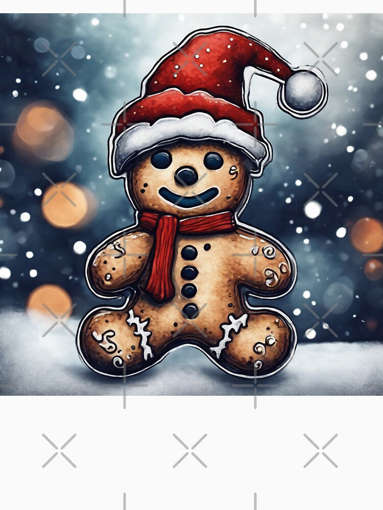 Christmas and Holiday Gingerbread man - Watercolor & Ink 7 by KBMediaArt