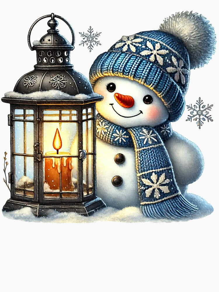 Charming Snowman Lantern Winter Wonderland by jlprime