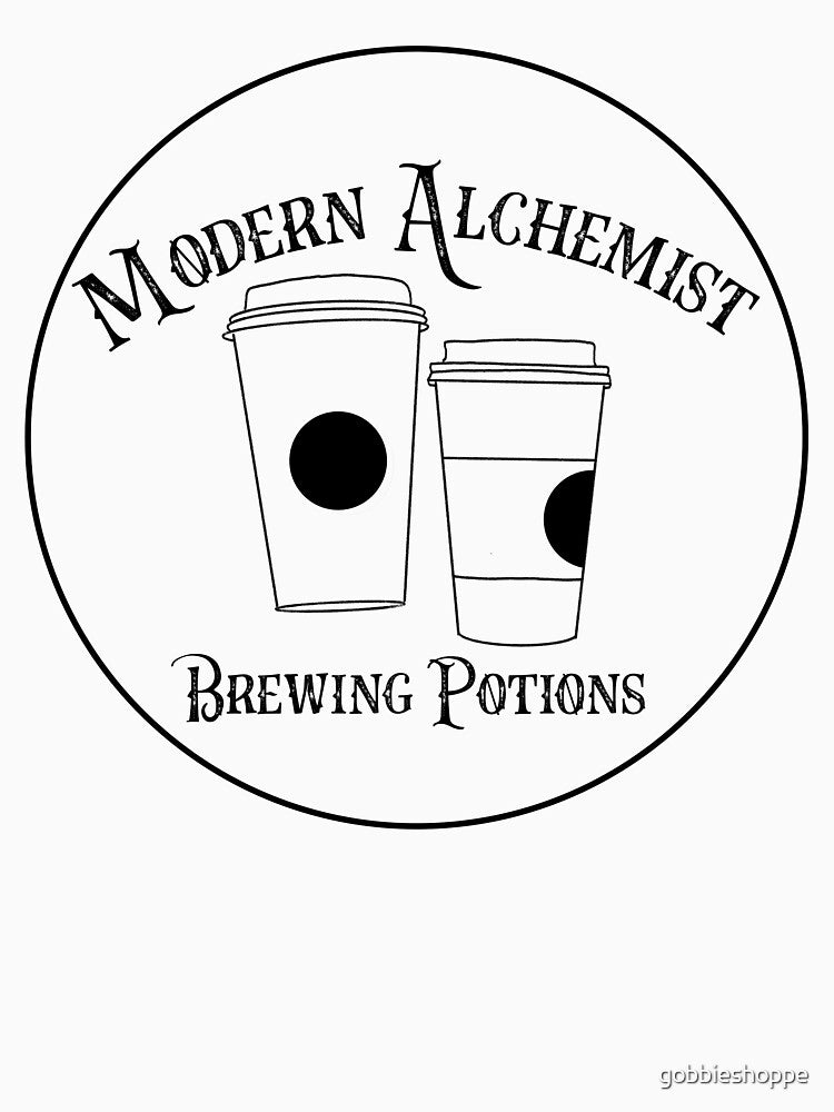 Modern Alchemist Brewing Potions - black text by gobbieshoppe