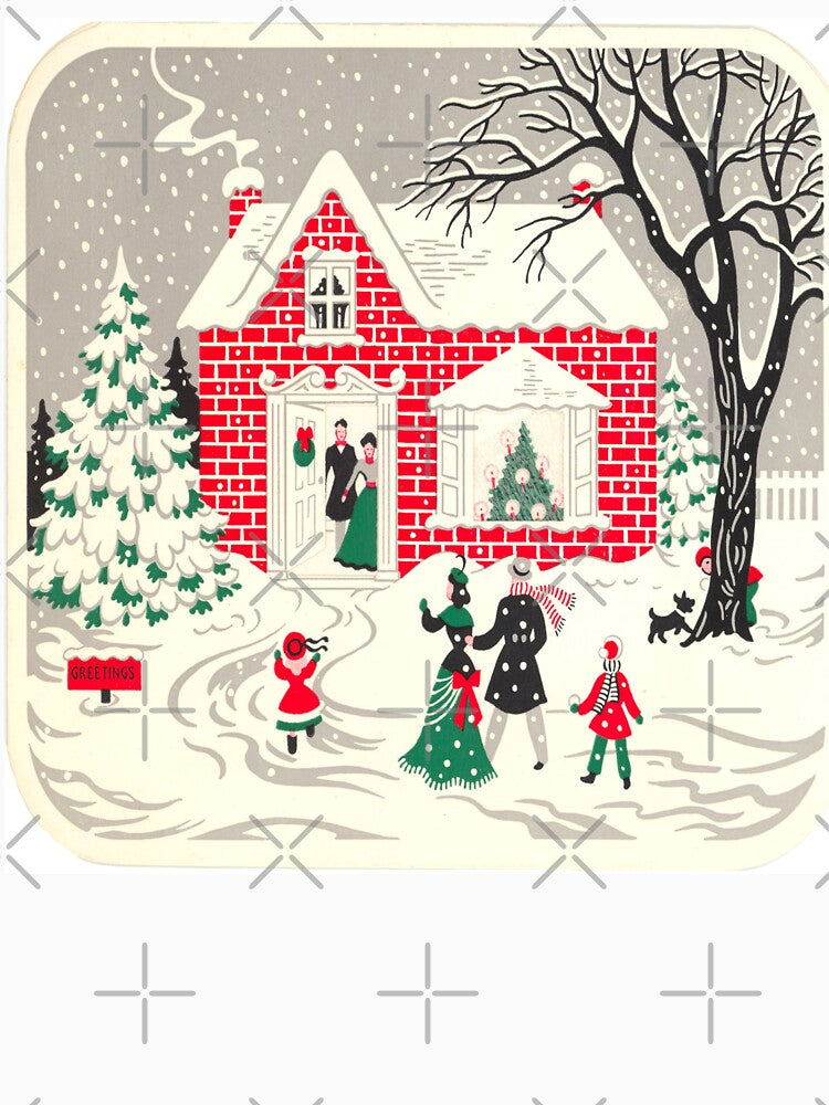 ugliest cottage village country christmas winter wonderland by LEILA ART SPACE