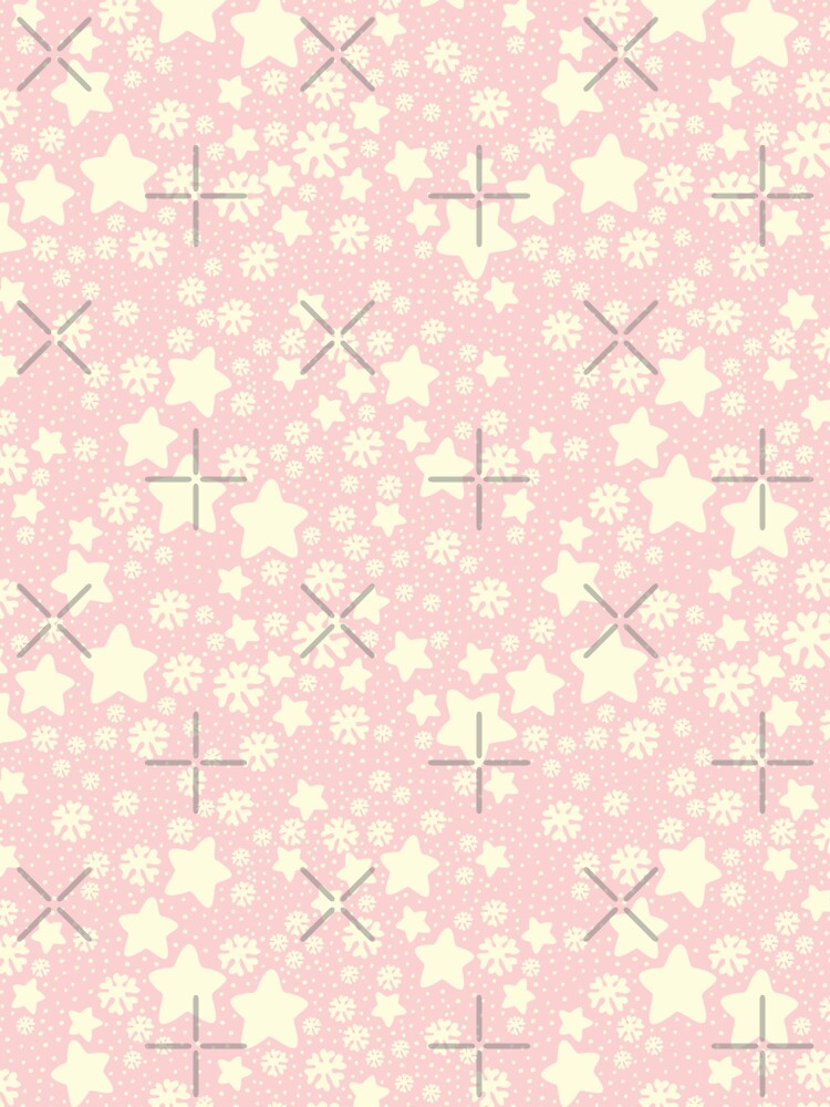 Christmas Stars and Snowflakes Speckle Boho Pastel Pink by blomastudios