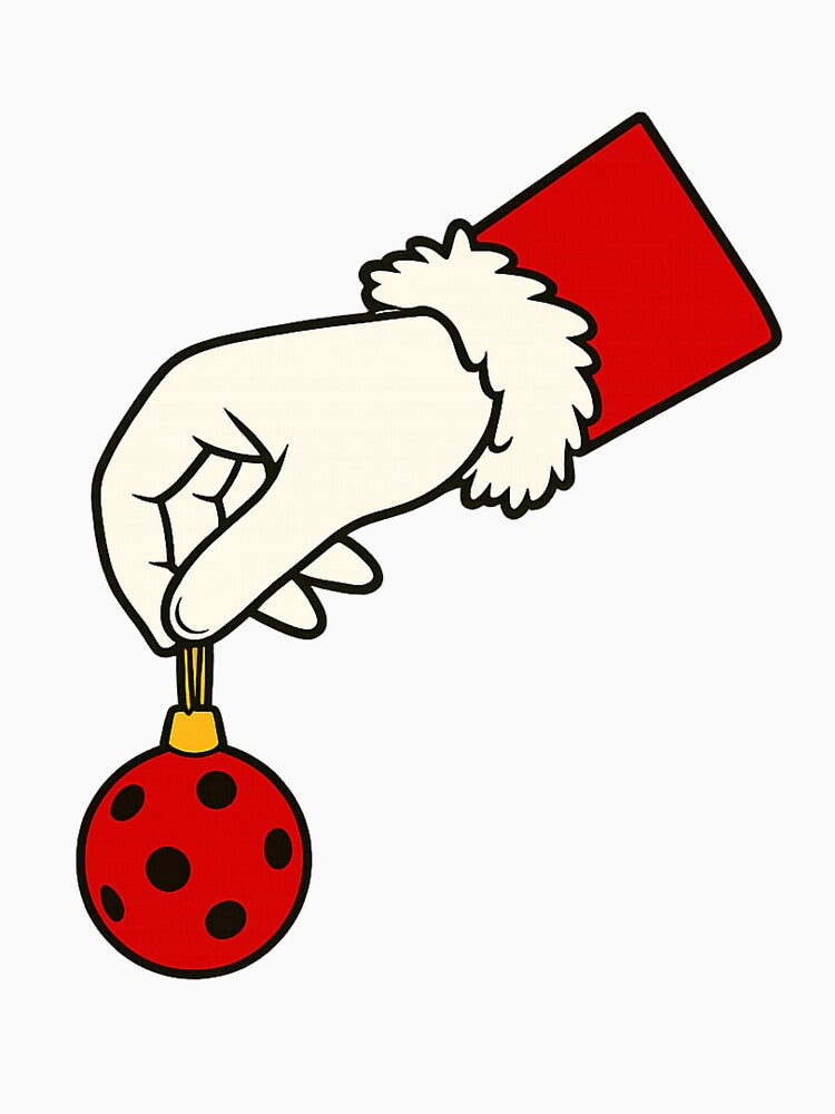 Minimalist Santa Sleeve Holding Christmas Bauble by NeboulaHamra