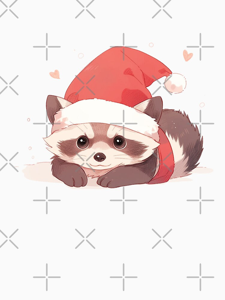 Kawaii Santa Raccoon by MendaciousMina