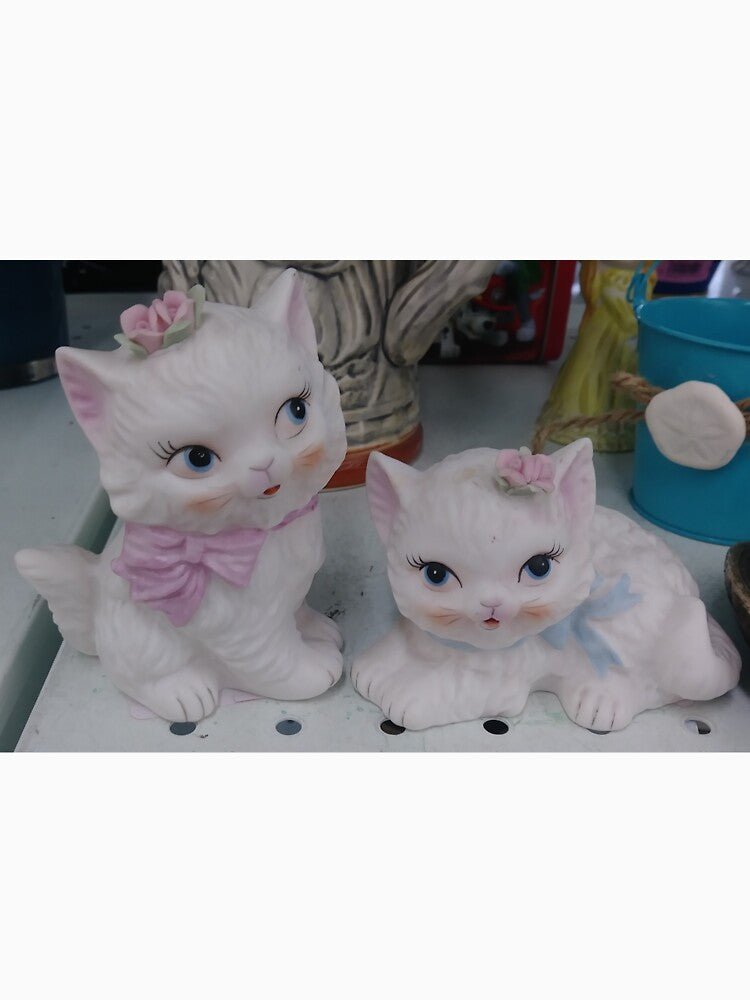White Cats With Flowers and Ribbons by happy-thrifting