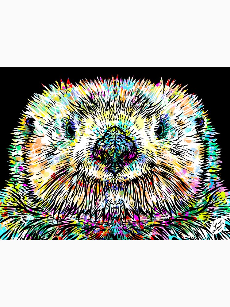 OTTER watercolor and ink portrait by lautir