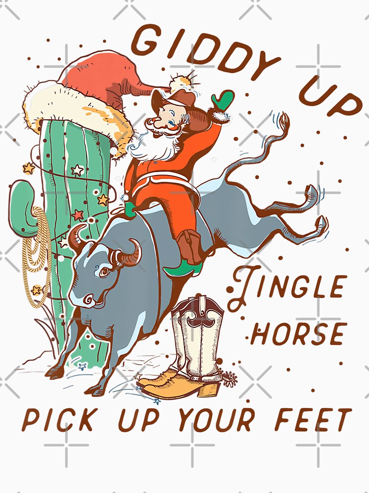 Howdy Cowboy Santa Giddy Up Jingle Horse Pick Up Your Feet by NetlandWewerka