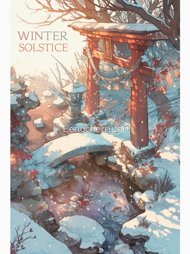 Winter solstice Japanese landscape by Lenycherry_art