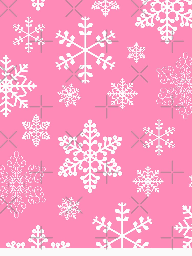 pink christmas snowflakes icy by Gossip Rag