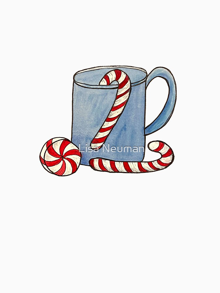 Candy Canes and Mug by Lisa Neuman Watercolors