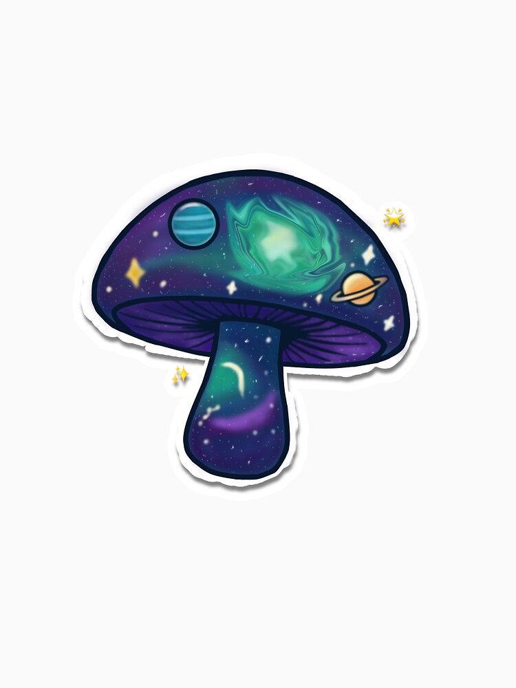 Galaxy Mushroom Sticker - Psychedelic Space  Aesthetic Magic Mushroom Art by Nanadestudio