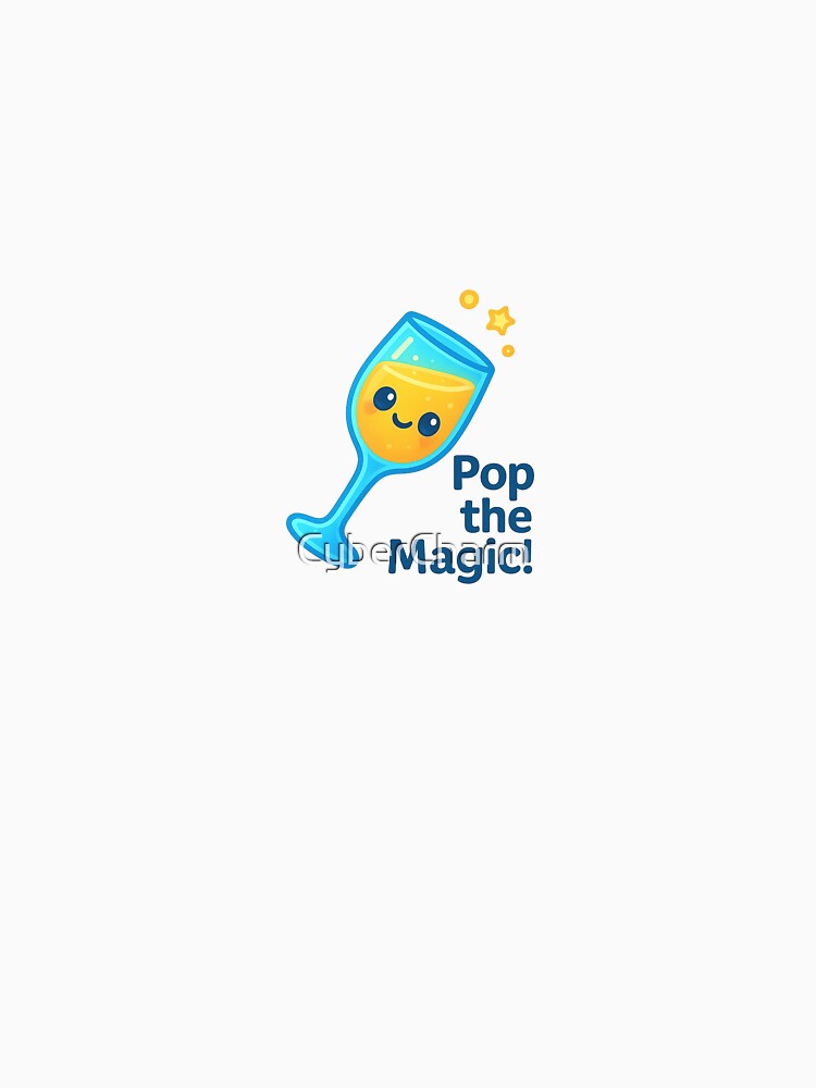 Pop the Magic – Cute Neon Champagne Glass by CyberCharm
