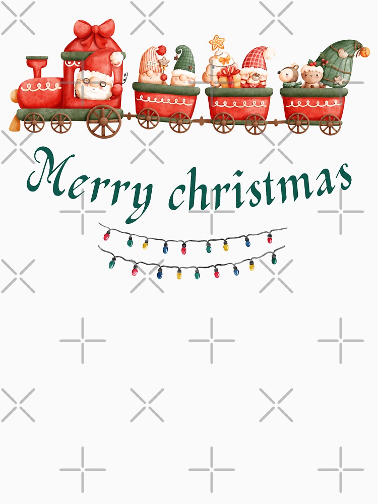 Merry Christmas- Cute Gnomes-santa-lights t shirts by ZoesAttic