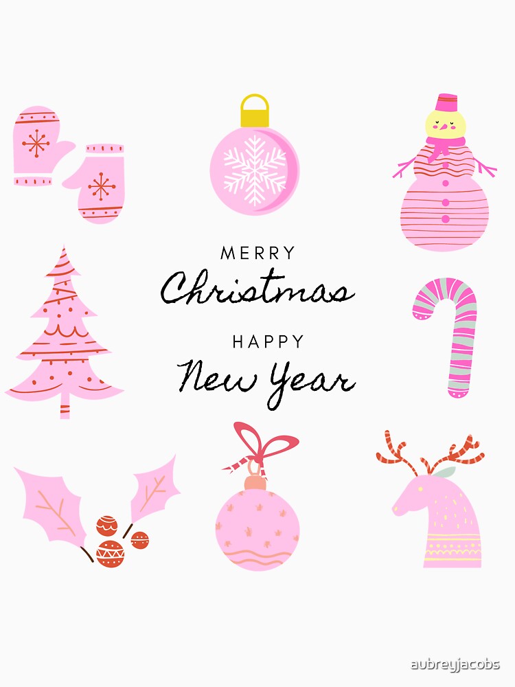 pink christmas stickers by aubreyjacobs