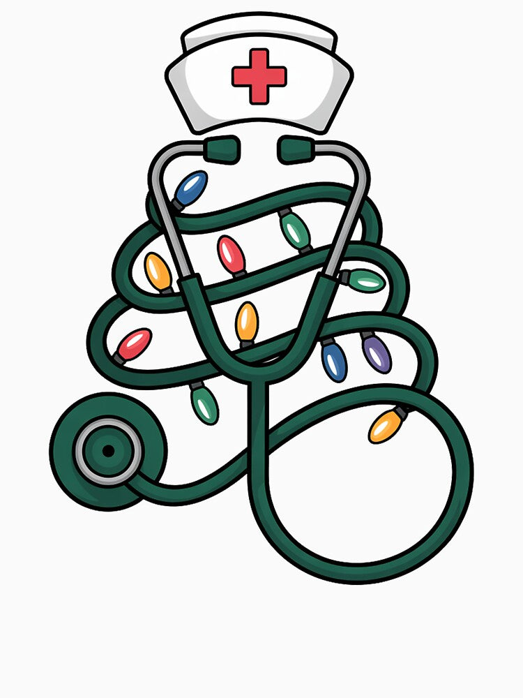 Nurse Christmas Tree Stethoscope – Cute Holiday Medical Design by KristenosNehk
