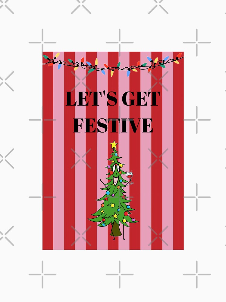 red and pink Christmas design, with funny Christmas Tree by By The Moon