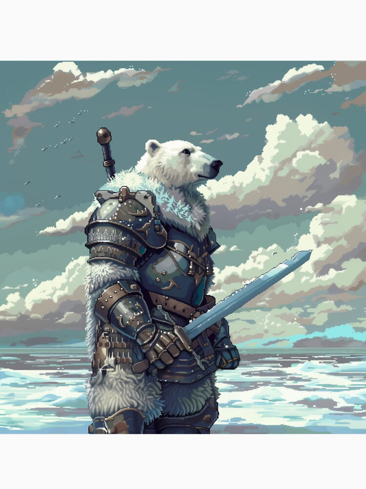 Polar Bear Knight Pixel Art by Kaos-Bit