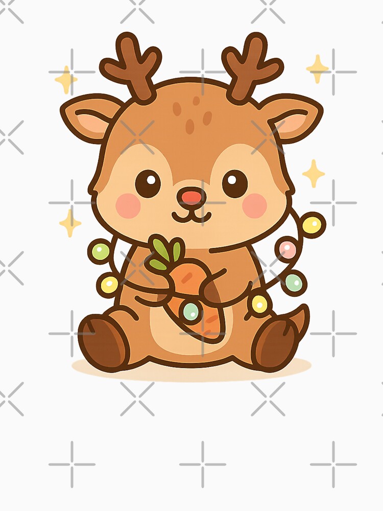 Cute Reindeer with Garland – Kawaii Winter Atmosphere by neopeIina
