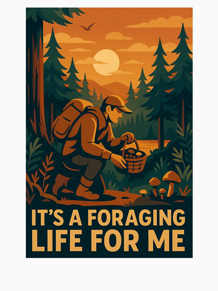It’s a Foraging Life for Me – Retro Forest Gathering Art by RogueSymmetry