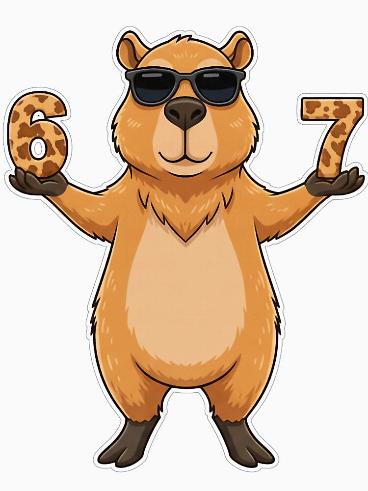 Capybara Sunglasses Six Seven Funny Cute Holiday Character by torildorxop