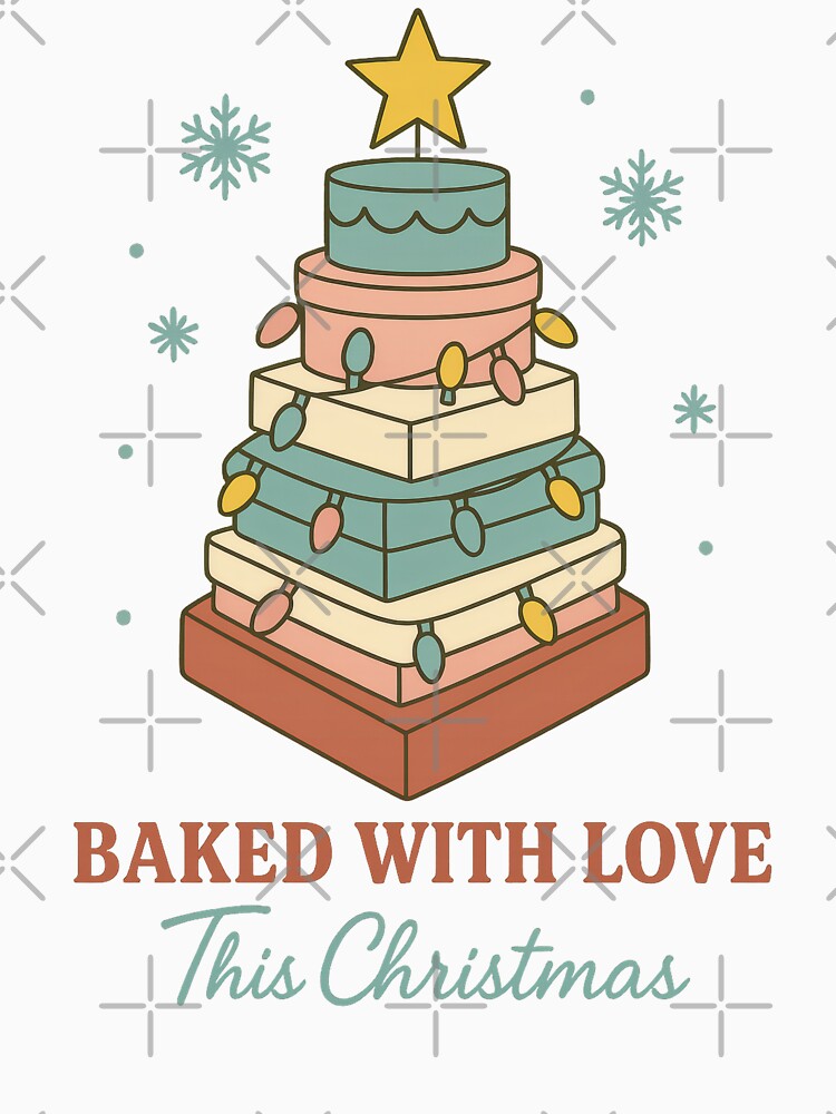 Baked With Love This Christmas | Cozy Holiday Baking Art | Festive Kitchen Illustration | Sweet Christmas Cookie Design by PaintedPixels01