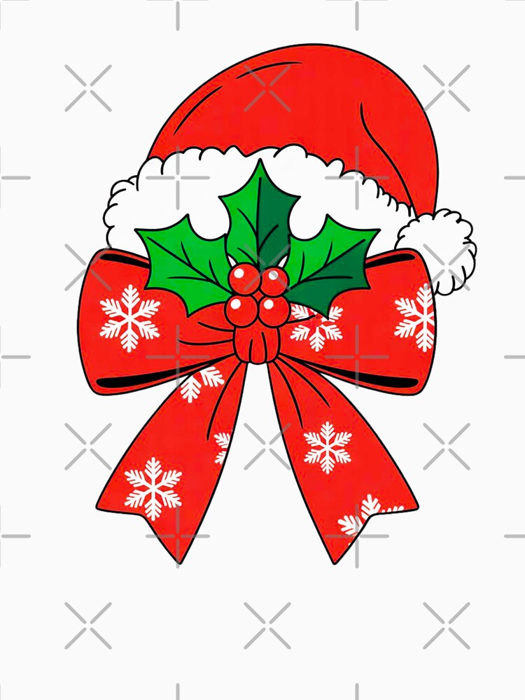 Santa Hat Holly Bow Cute Christmas Holiday by styleonestaa