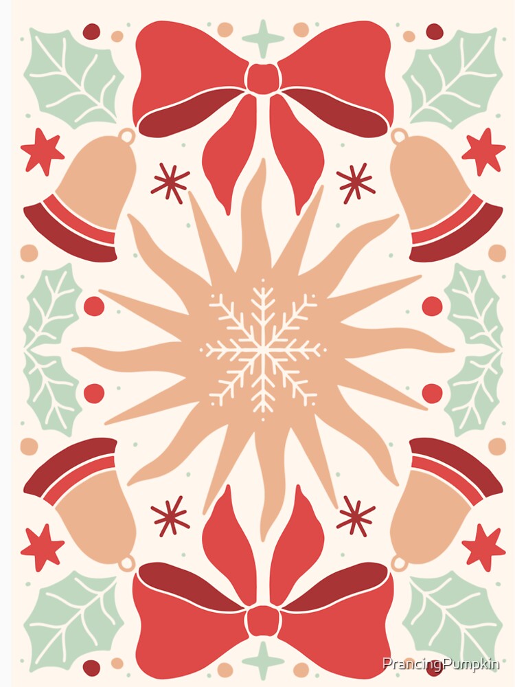 Pretty Christmas Themed Design with Holly, Bells and Bows by PrancingPumpkin