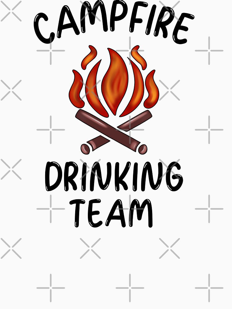 Funny Camping Campfire Drinking Team by Sartoris Art