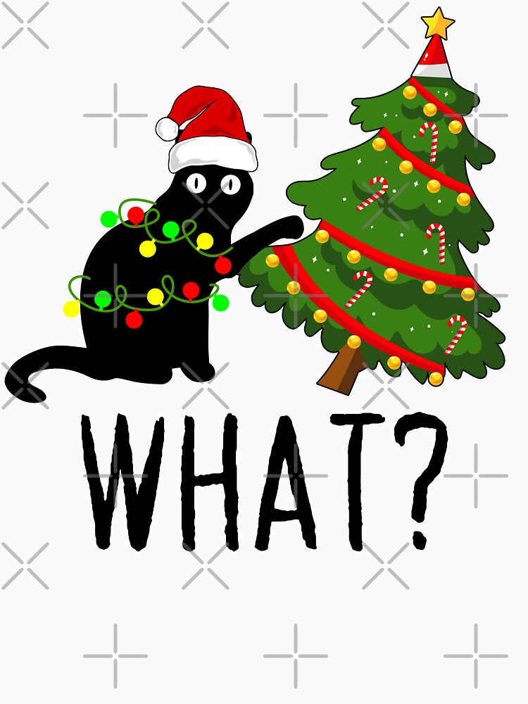 Black Cat Pushing Christmas Tree Over Funny Cat What? by Artisticlions-A