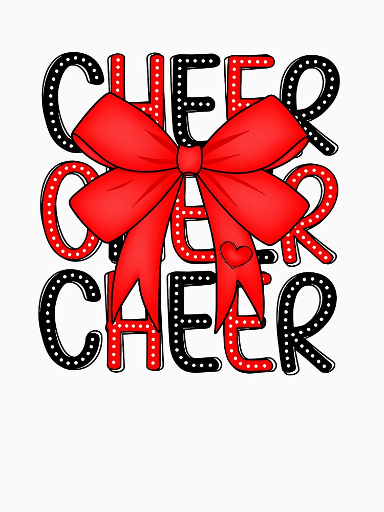 Coquette Cheer Shirt Black and Red Team Cheerleading by ArleneRowe
