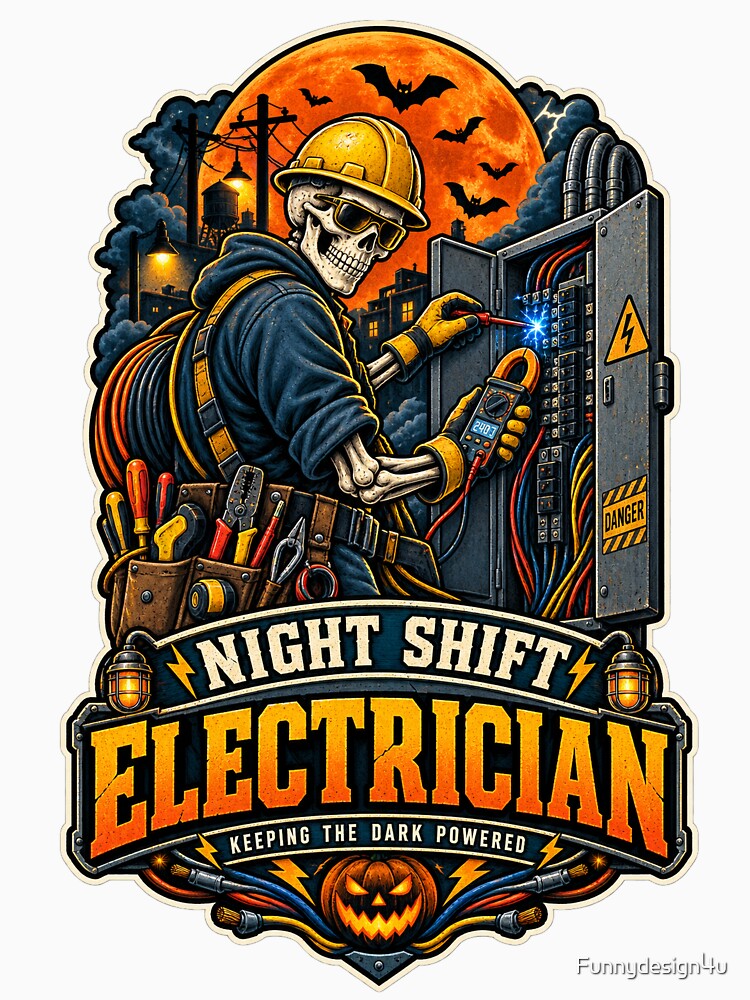 Spooky Electrician Night Shift Halloween by Funnydesign4u