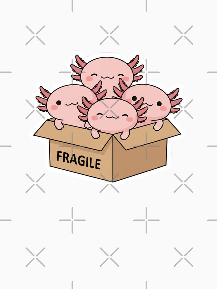 Axolotl in a box funny cute kawaii adorable by CheeseBlueprint