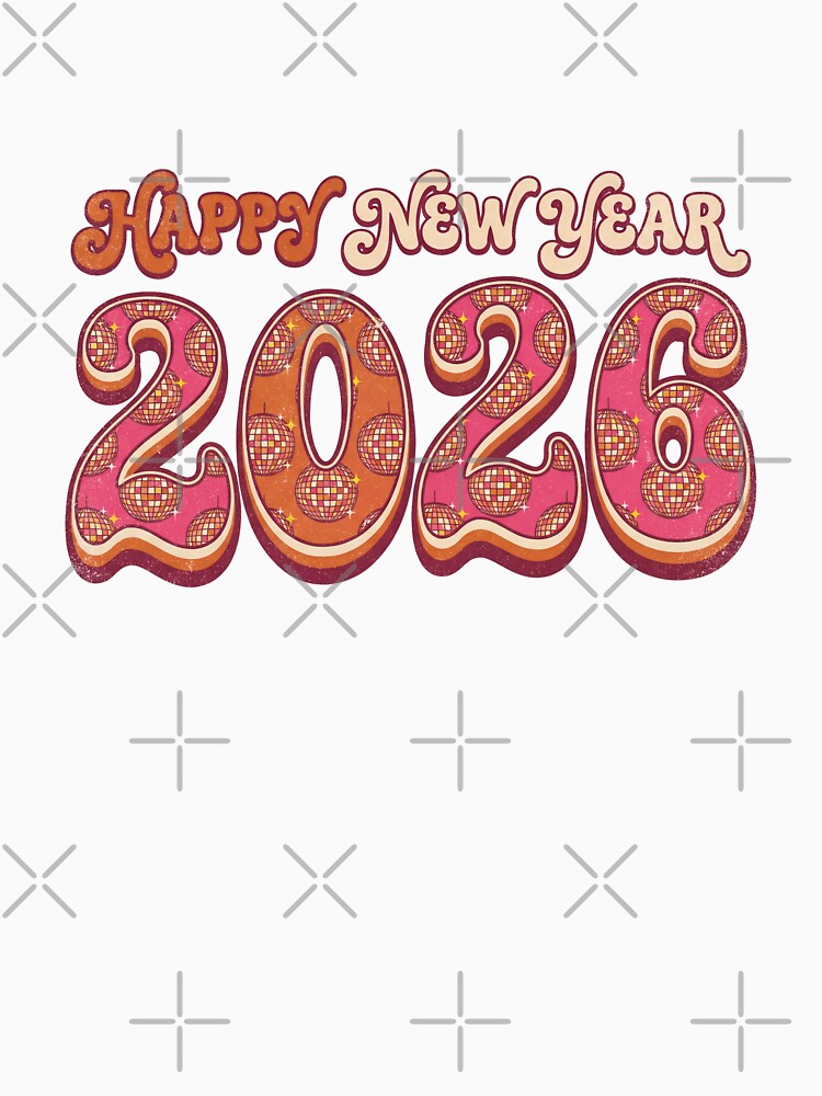 Groovy 70s Retro Happy New Year 2026 Design by DenBox