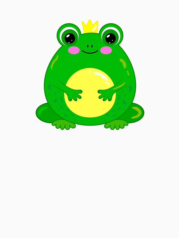Cute cartoon vector green frog with crown by OlhaBondarenko