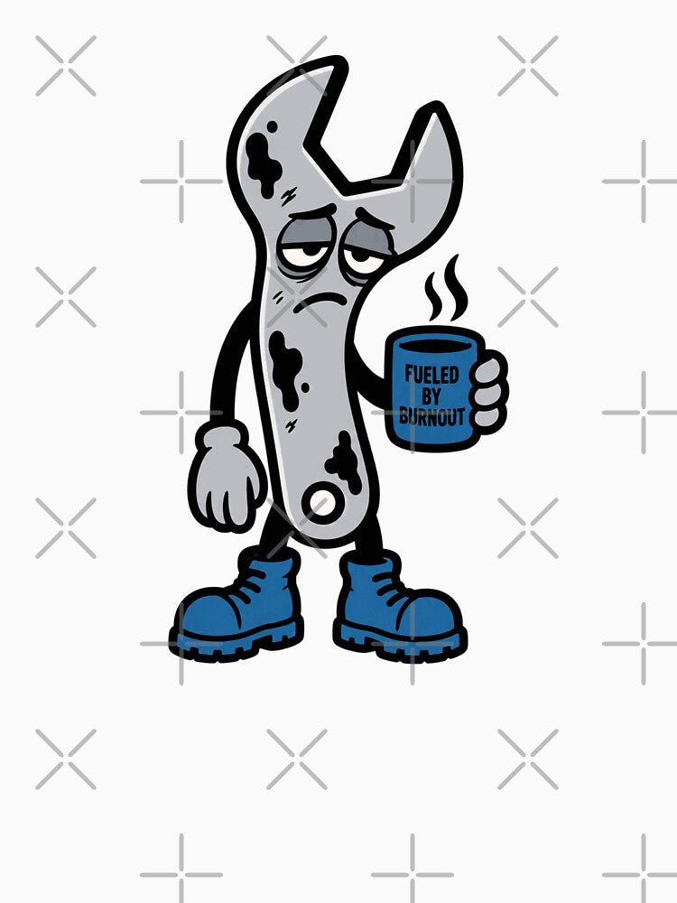 Mechanic Burnout Tired Wrench Coffee by Alphakenon