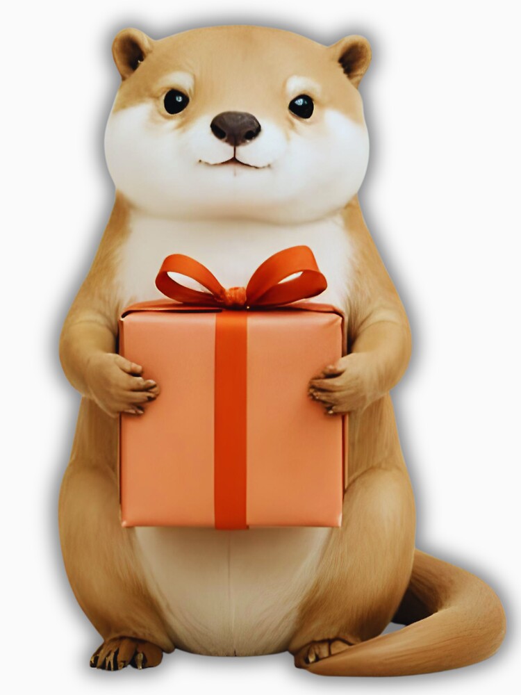 Cute Otter Surprise – Christmas Gift Otter Festive Art by Otterly Cute