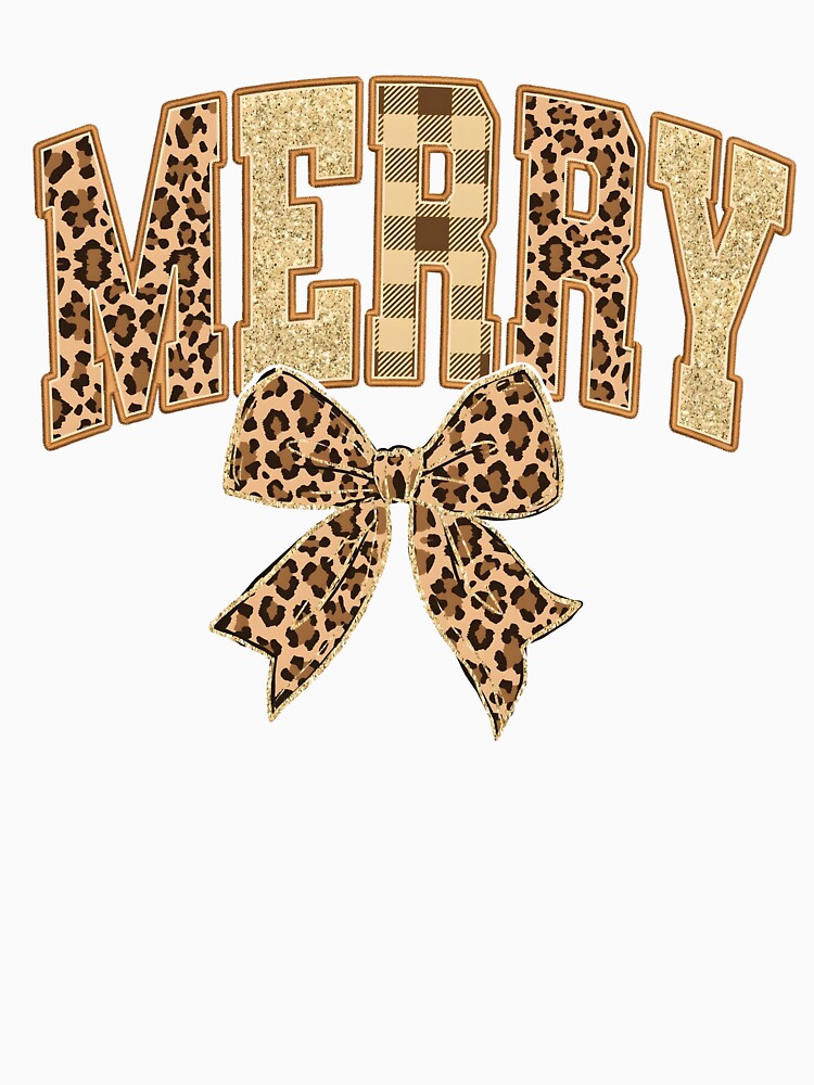 Leopard Merry Varsity Merry Leopard, Leopard Coquette Bow Christmas by Davidkoci